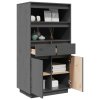 Skříň highboard šedá 60 x 40 x 116,5 cm masivní borové dřevo 814536