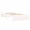 Rám postele bílý masivní dřevo 75 x 190 cm malé jednolůžko 814910