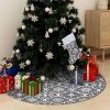 Luxusní podložka pod vánoční stromek s punčochou šedá 90 cm