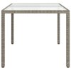 Zahradní stůl 150 x 90 x 75 cm tvrzené sklo a polyratan šedý 316707