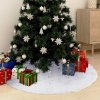 Luxusní podložka pod vánoční stromek bílá 90 cm umělá kůže