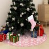 Luxusní podložka pod vánoční stromek s punčochou růžová 122 cm