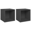 TV stolky 2 ks šedé 37 x 35 x 37 cm kompozitní dřevo 805505