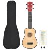 Set sopránové ukulele s obalem pro děti světlé dřevo 23" 70151