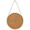 Nástěnné zrcadlo s popruhem 40 cm zlaté 320361