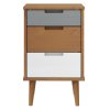 Noční stolek MOLDE hnědý 40 x 35 x 65 cm masivní borové dřevo 350498