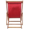 Skládací plážové křeslo látka a dřevěný rám červené 43995