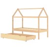 Rám dětské postele se zásuvkou masivní borovice 80 x 160 cm 322137