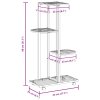 4patrový stojan na květiny s kolečky 44x23x80 cm bílý železo 343116