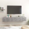 Závěsné TV skříňky 3 ks betonově šedé 60x30x30 cm 804522