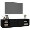 TV skříňka černá 156 x 40 x 40 cm masivní borové dřevo 814458