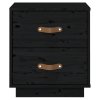 Noční stolky 2 ks černé 40 x 34 x 45 cm masivní borové dřevo 818334