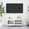TV stolek bílý 90 x 30 x 44 cm ocel a sklo 336056
