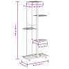 5patrový stojan na květiny s kolečky 44x23x100 cm bílý železo 343118