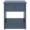 Noční stolek světle šedý 35 x 30 x 40 cm masivní borové dřevo 322225