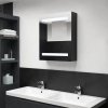 LED koupelnová skříňka se zrcadlem černá 50 x 14 x 60 cm