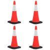 Reflexní dopravní kužely s těžkými základnami 4 ks 75 cm 150943