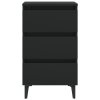 Noční stolek s kovovými nohami černý 40 x 35 x 69 cm 805907