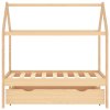 Rám dětské postele se zásuvkou masivní borovice 70 x 140 cm 322136