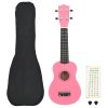 Set soprano ukulele s obalem pro děti růžové 23" 70153
