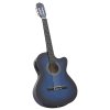 Folková akustická kytara s výřezem ekvalizér a 6 strun modrá 70140