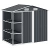 Zahradní domek s regálem antracitový 205 x 130 x 183 cm železo 47106