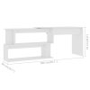 Rohový psací stůl bílý 200 x 50 x 76 cm dřevotříska 801098