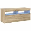 TV skříňka s LED osvětlením dub sonoma 90 x 35 x 40 cm 804385