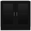 Prosklená skříň černá 82,5 x 30,5 x 80 cm kompozitní dřevo 802742
