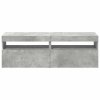 TV skříňky s LED osvětlením 2 ks betonově šedé 60 x 35 x 40 cm 804418