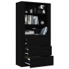 Skříň highboard černá kompozitní dřevo 3185392