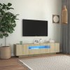 TV skříňka s LED osvětlením dub sonoma 160 x 35 x 40 cm