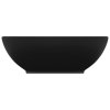 Luxusní umyvadlo oválné matné černé 40 x 33 cm keramické 146931