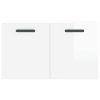 Nástěnná skříňka bílá s vysokým leskem 60x36,5x35 cm kompozit 830030