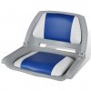 Sklopné sedadlo do člunu opěradlo modrobílý polštář 48x51x41 cm