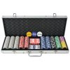 Poker set s 500 laserovými žetony z hliníku 80184