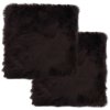 Podsedáky na židle 2 ks hnědé 40 x 40 cm pravá ovčí kůže 283886