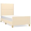 Rám postele bez matrací krémově 90x200 cm textil 3124949