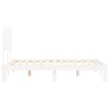 Rám postele s čelem bílý Double masivní dřevo 3193702