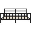 Rám postele s čelem černý 200 x 200 cm masivní dřevo 3191930