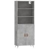 Skříň highboard betonově šedá 69,5x34x180 cm kompozitní dřevo 3189225
