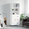Skříň highboard bílá 69,5 x 34 x 180 cm kompozitní dřevo 3189413