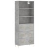 Skříň highboard betonově šedá 69,5x34x180 cm kompozitní dřevo 3189369
