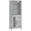 Skříň highboard betonově šedá 69,5x34x180 cm kompozitní dřevo 3189521