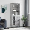 Skříň highboard betonově šedá 69,5x34x180 cm kompozitní dřevo 3189521