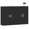 Nástěnné skříňky 2 ks černé kompozitní dřevo 3197978