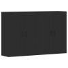 Nástěnné skříňky 2 ks černé kompozitní dřevo 3197986