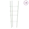 Opory pro zahradní rostliny se 4 kroužky 5 ks zelené 90 cm ocel 319375