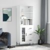 Skříň highboard bílá 69,5 x 34 x 180 cm kompozitní dřevo 3189517