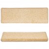 Schodové rohože 15 ks 65 x 21 x 4 cm krémové s obdélníkovým okrajem 134579
